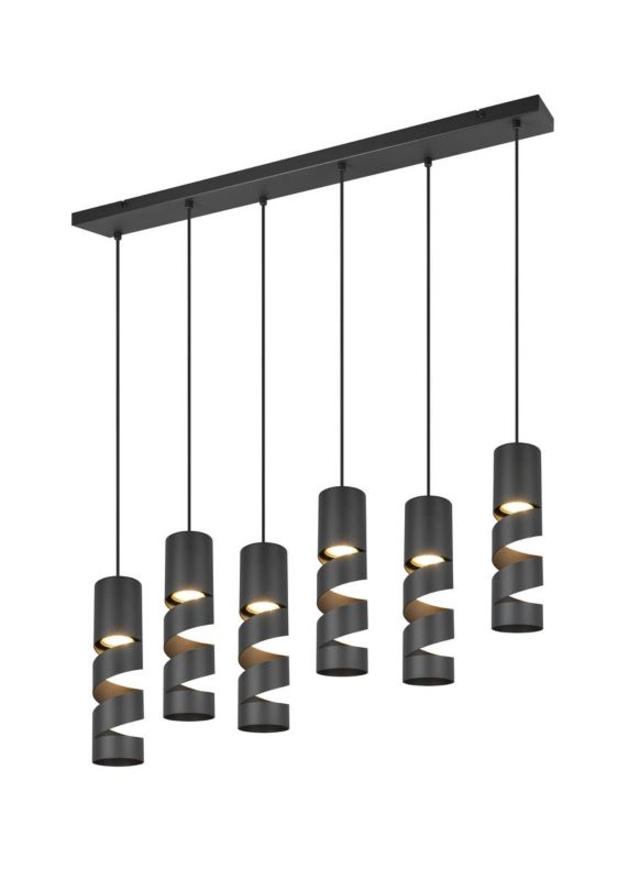 Lampa wisząca Trio Stream 4022 czarna nowoczesna 6xGU10 x 1 szt.