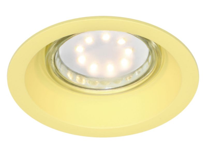 Oprawa sufitowa wpuszczana Candellux Sa-12 żółta 1 x GU10 x 35W IP20 wym: 3,5 x 8,1 x 8,1 cm okrągła - 1 szt.
