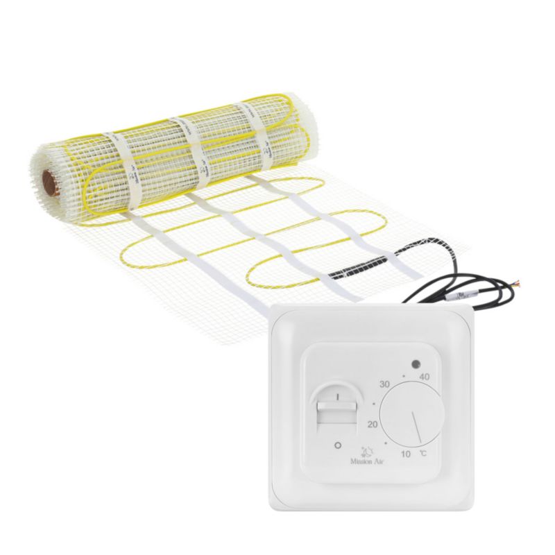 Zestaw mat grzewczych pod płytki Mission Air MA-160 3,5m² + Aries Biały 1szt