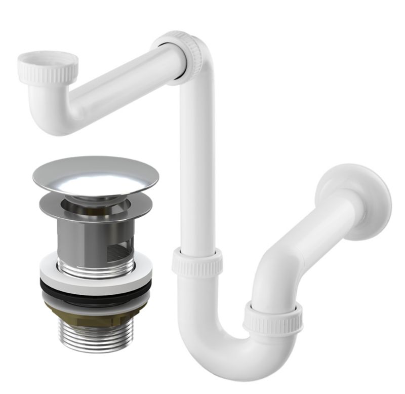 Syfon Umywalkowy Korek Klikklak Granitan Chrom Z Przelewem 1 szt.