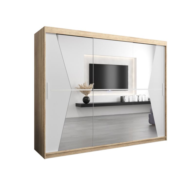 Szafa przesuwna Garderoba Abiks MAROKO 250 sonoma/biały 1 szt.