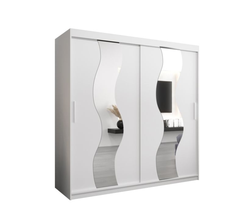 Szafa przesuwna Abiks SEWILLA 200 biały mat + biały mat 1 szt.