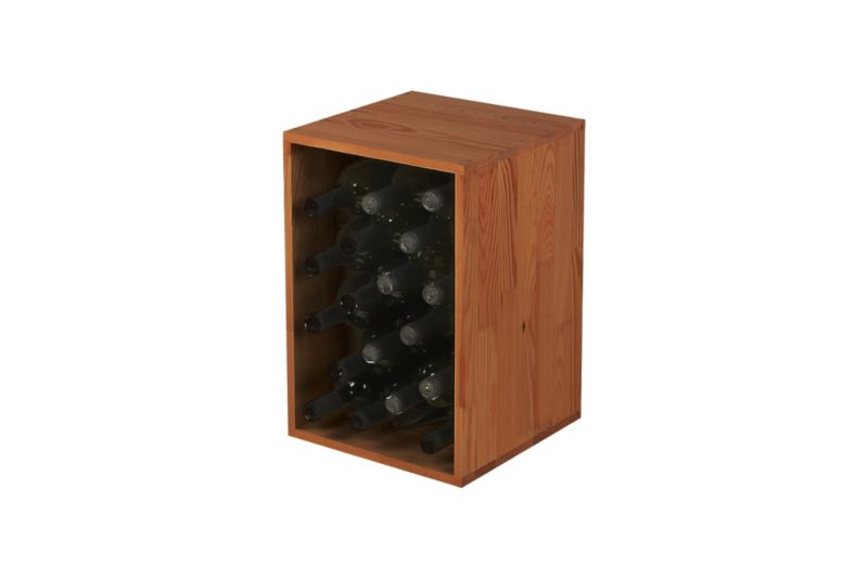 Regał na wino skrzynkowy MODO24 modułowy 45 x 30 x 30 cm ciemny brązowy 1 szt.