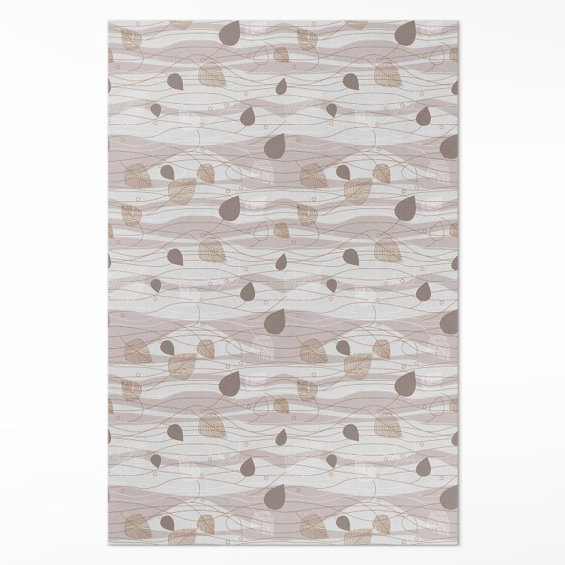 Ozdobna Wykładzina Winylowa Wallfluent 140x210 cm Boho listki na tle fal 1 szt.