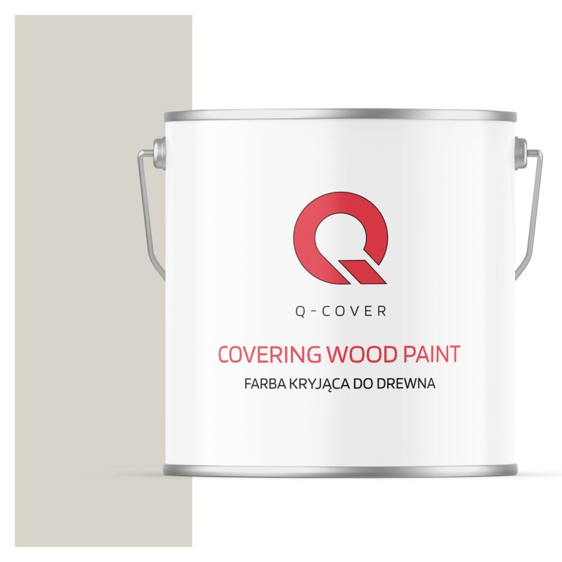 Farba Kryjąca do Drewna Q-Cover Biało-Szary RAL9002 Satyna 5L