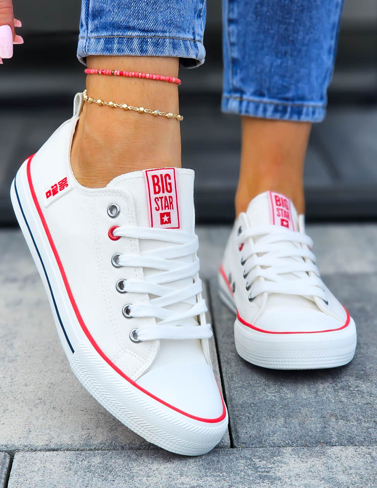 Białe Trampki Tenisówki Buty Sportowe Damskie Big Star JJ27