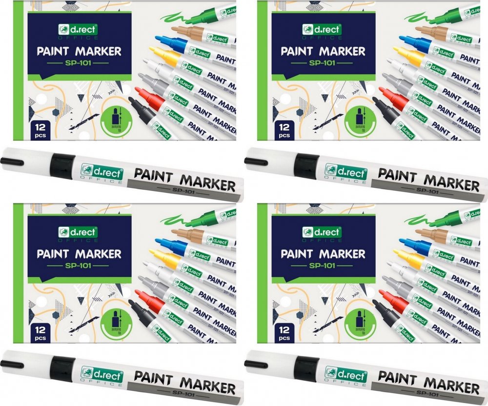 48x Marker olejowy D.Rect SP-101, okrągła, 2-4.5mm, czarny