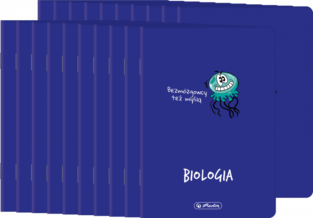 20x Zeszyt przedmiotowy w kratkę Herlitz ECO Biologia, A5, miękka oprawa, 60 kartek, fioletowy