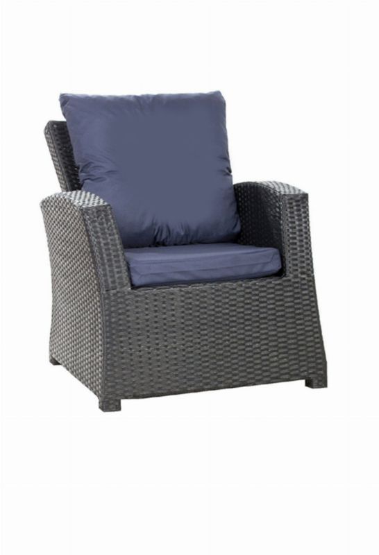 Poduszka na fotel ogrodowy Technorattan, Setgarden, 56x52x7cm + 56x50cm Granatowa dwustronne Poduszki na krzesło ogrodowe, 1szt