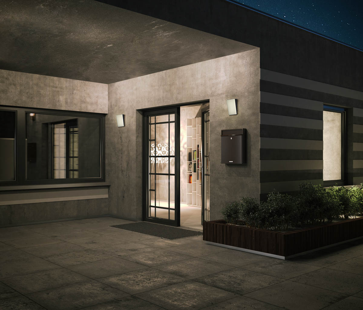 Italux Fama 3K kinkiet zewnętrzny 1x10 W czarny piaskowany OWL-7061-3K