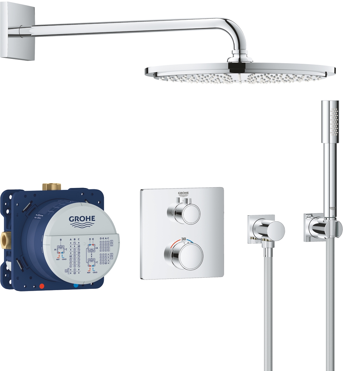 Grohe Grohtherm zestaw prysznicowy podtynkowy termostatyczny chrom 34730000