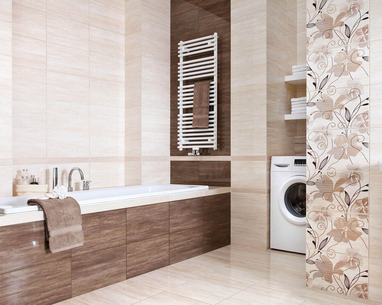 Paradyż Doppia listwa ścienna 4,8x25 cm beżowy/brązowy