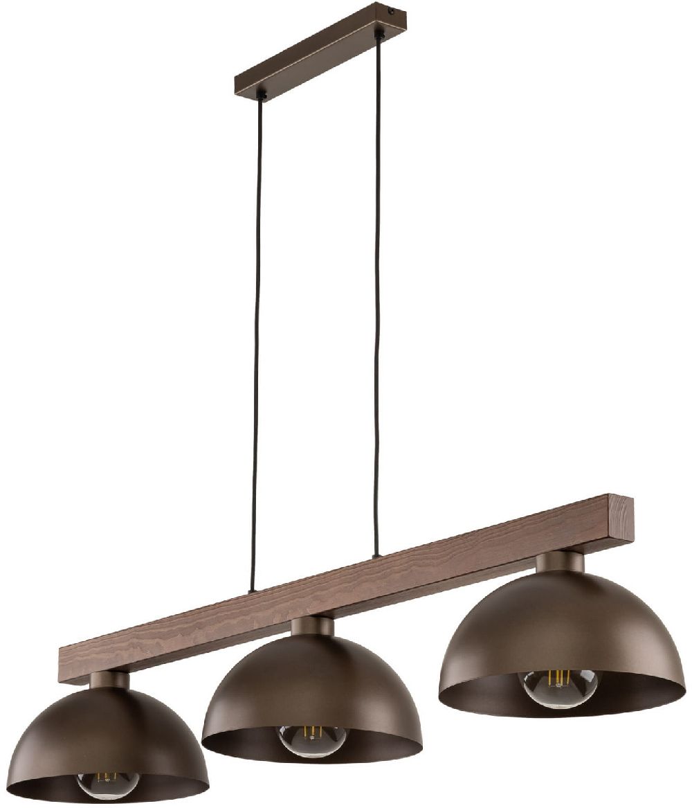 TK Lighting Oslo lampa wisząca 3x15W brązowy 6299