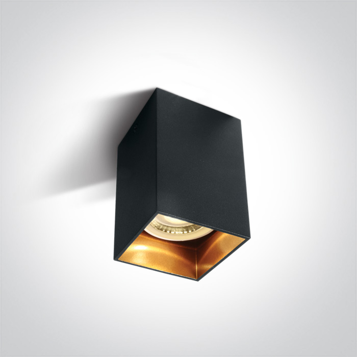 One Light Nikomidia lampa podsufitowa 1x10W czarny/mosiądz 12105NA/B - Wysyłka w 24h