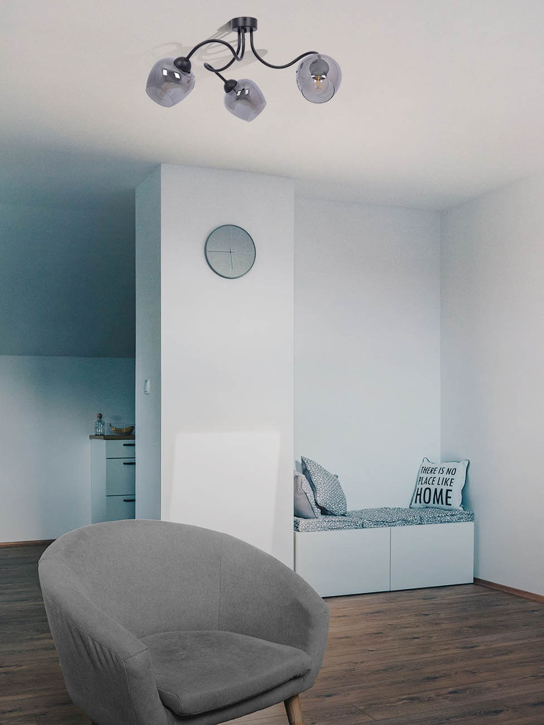 Kaja Sara lampa podsufitowa 3x60W czarny/grafitowy K-5195