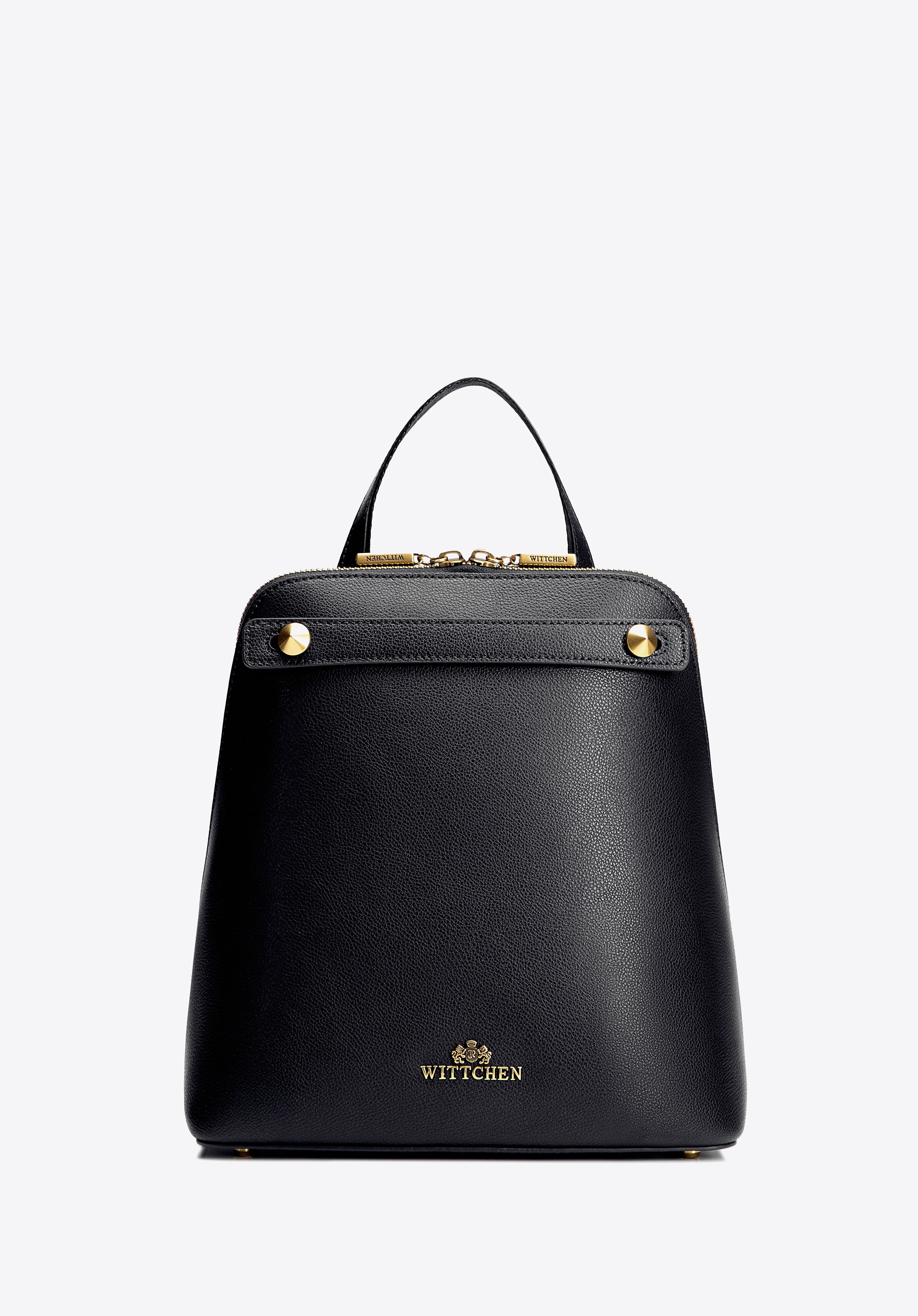 Damski plecak ze skóry trapezowy czarny