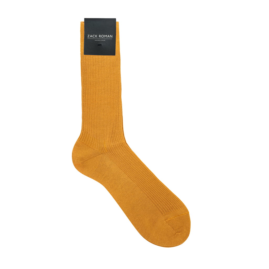 Skarpetki musztardowe z wełny merino
