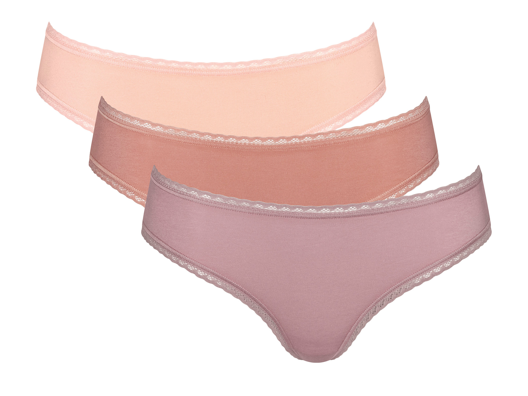 Sloggi Majtki damskie Everyday, 3 sztuki, z bardzo miękkiego dżerseju Hipstery, Koralowy/ różowy/ morelowy, 44