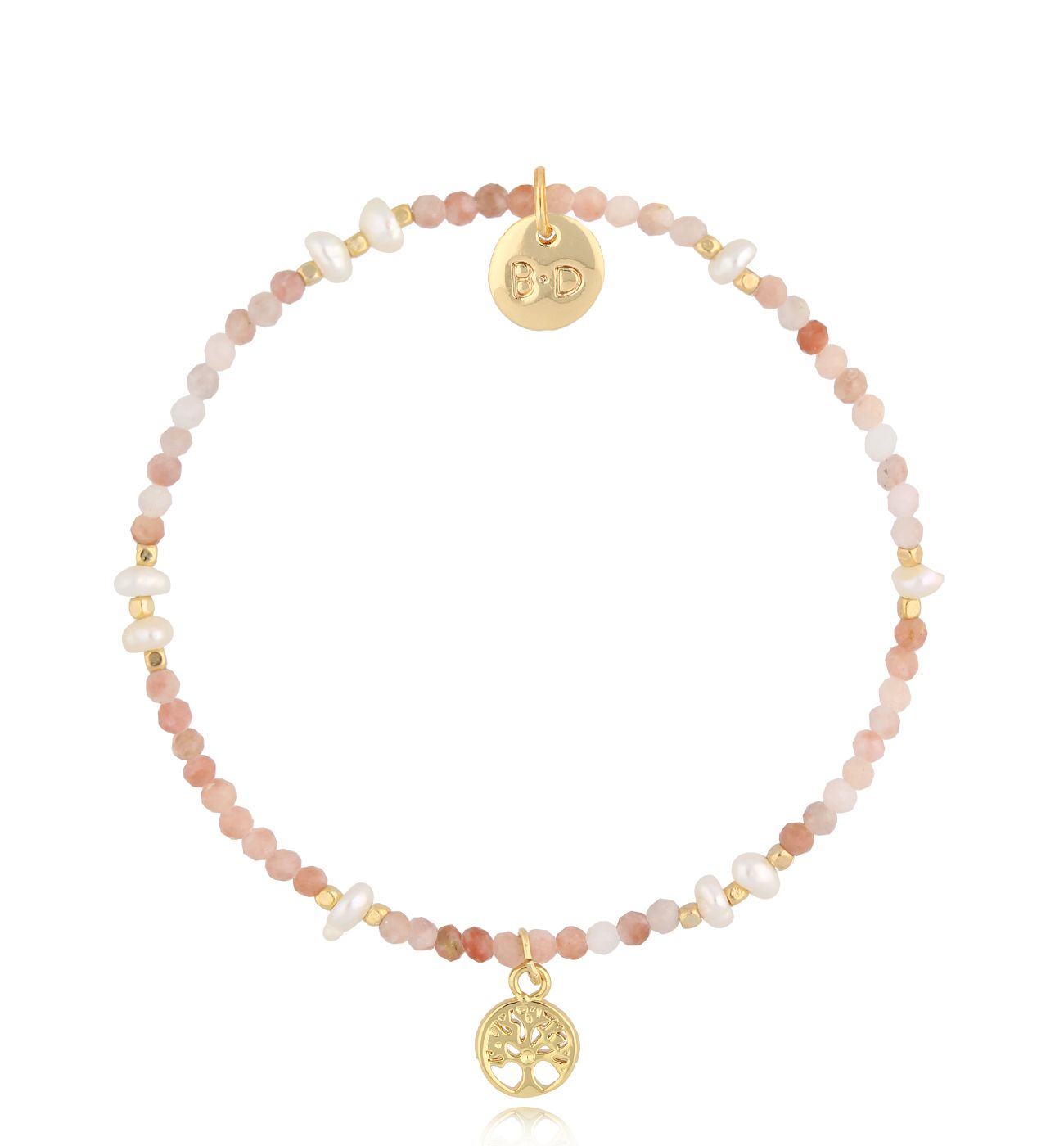 Bransoletka różowa z drzewkiem Arbor - By Dziubeka