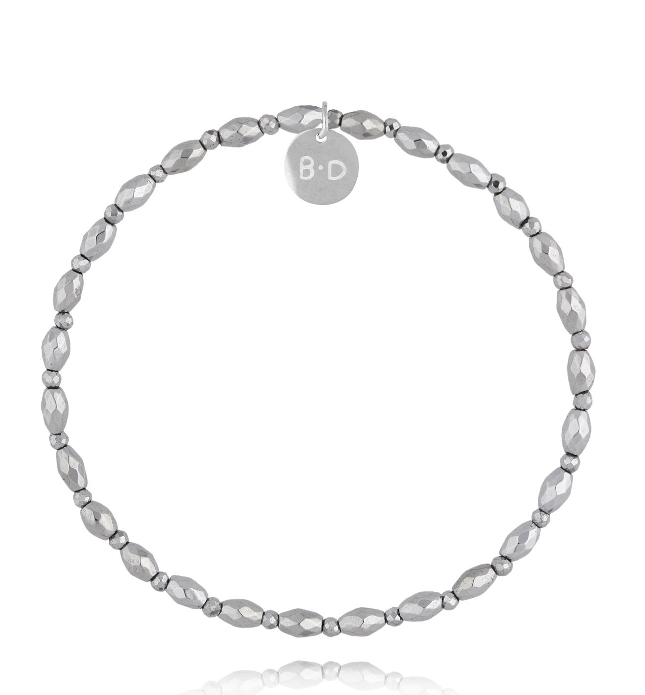 Bransoletka z hematytami srebrna BTW3247