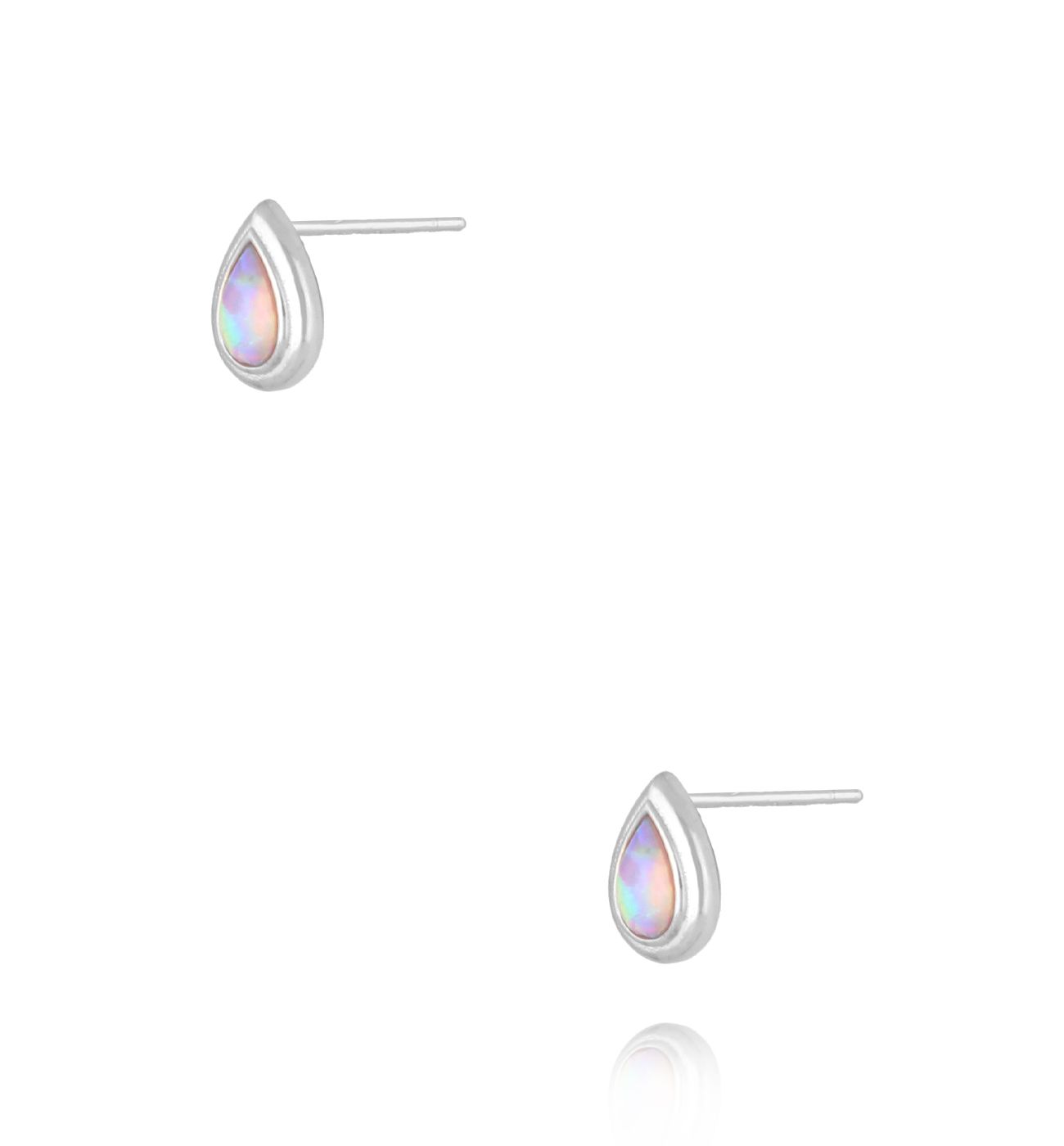 Kolczyki srebrne łezki z mlecznym opalem KCA0033 - By Dziubeka