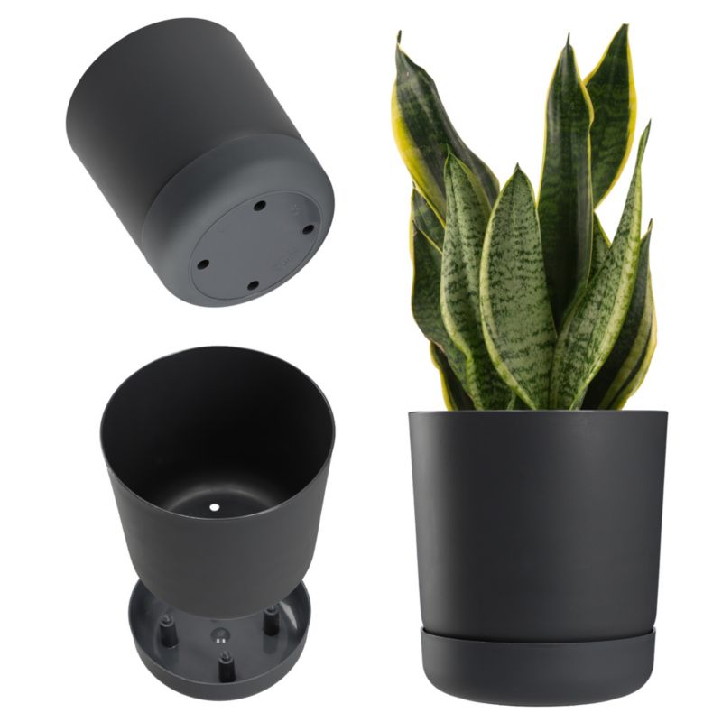 Doniczka KADAX Donica Z Podstawką 20cm Antracyt 1szt.