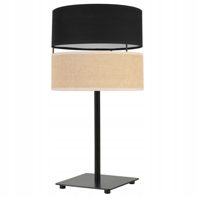 Lampa stołowa nocna Light Home Juta 1x E27 60W abażur 20cm czarny 1szt.