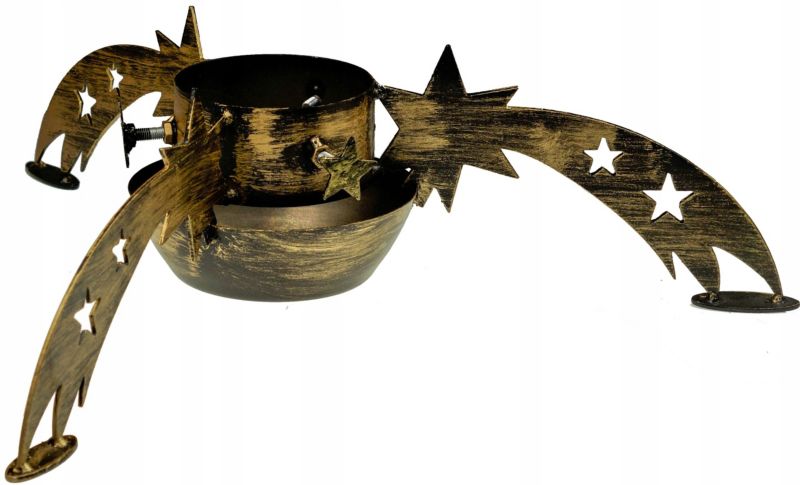 Stojak FEINZ Pod Choinke Kometa Duży Choinkowy Fi 105 Mm Czarno Złoty Kuty Święta 1 szt.