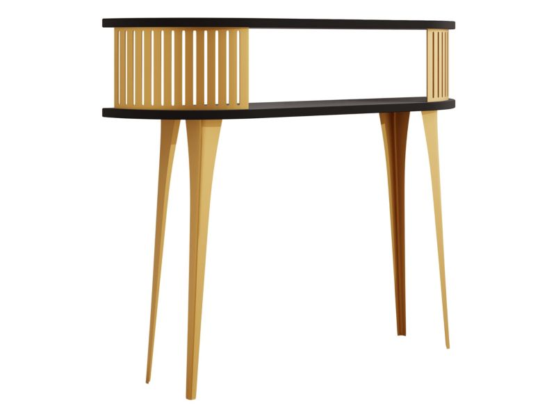 Konsola owalna MIRJAN 24 Roenni złoty/czarny molet 1 szt.