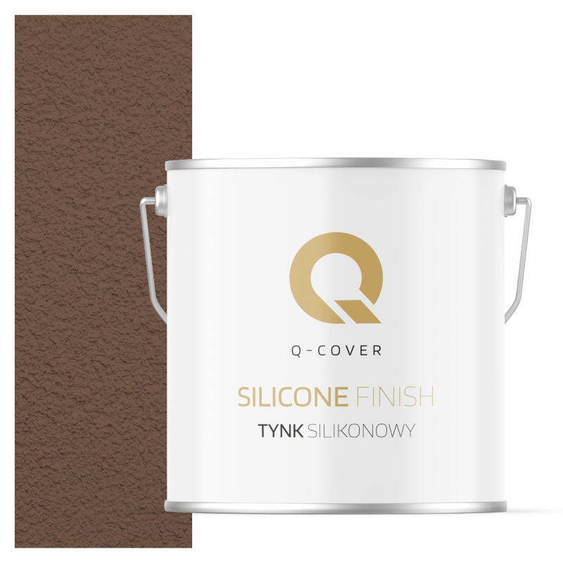 Tynk Silikonowy Elewacyjny Baranek 1.5mm Q-Cover Czekoladowy F536 7KG