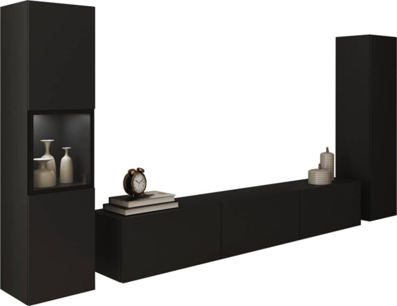 Meblościanka MINIO go for it BRELA III czarna z LED, 1 szt.