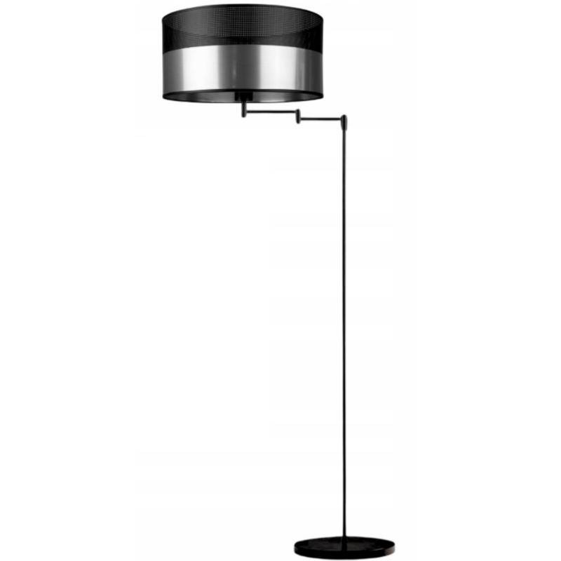 Lampa stojąca Volta Light Factory podłogowa przegubowa regulowana z abażurem srebrny walec BLUES 1szt.