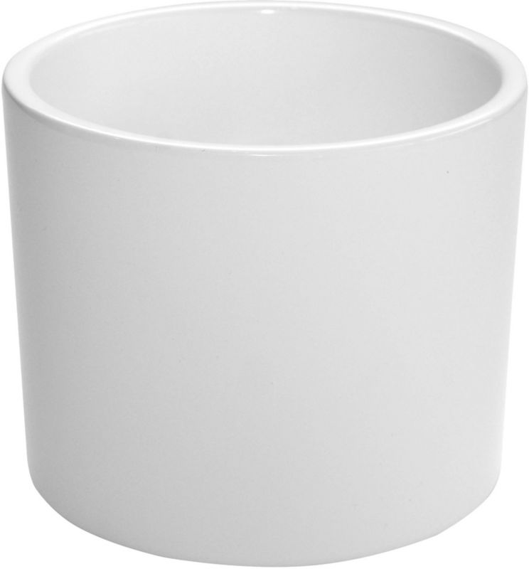 Osłonka doniczki 23 cm walec biała gładka