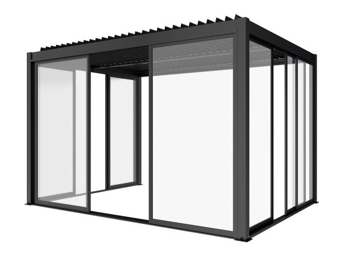 Drzwi przesuwne Esti&Esta 370x218 Szklane Hartowane Aluminiowa Rama Antracyt 1 szt.