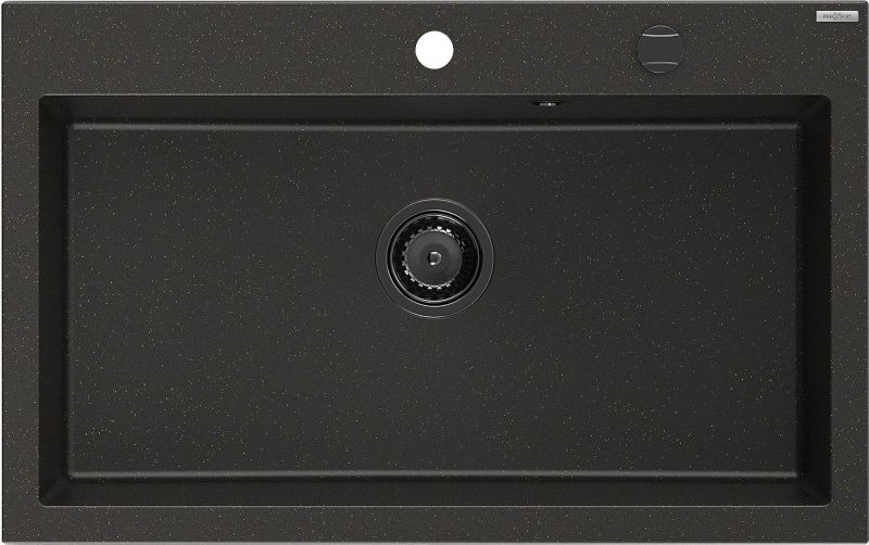 Zlewozmywak wpuszczany Mexen Elix czarny/złoty metalik 800 x 500 mm - 6527801005-75-B