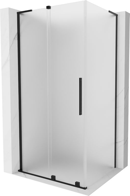 Kabina prysznicowa Mexen Velar L rozsuwana 100 x 90 cm szron czarna 1 szt.