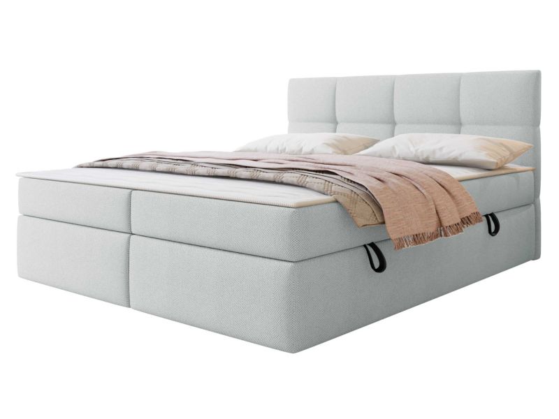 Łóżko kontynentalne MIRJAN 24 Figaro 180x200 cm jasnoszary strukturalny 1 szt.