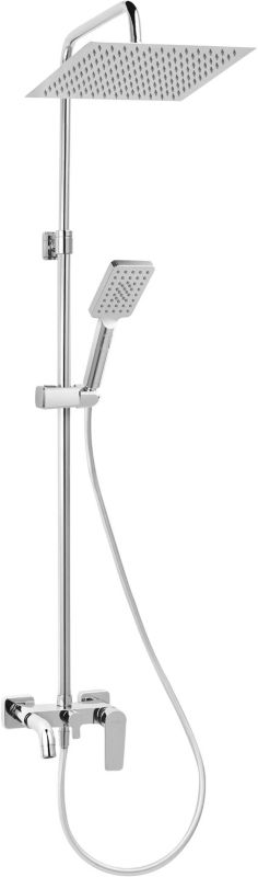Zestaw prysznicowy Ferro Algeo Square chrom z deszczownicą i baterią ścienną 1 szt.