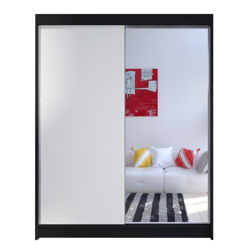 Szafa MIRJAN 24 z drzwiami przesuwnymi Camino I czarny/biały 1 szt.