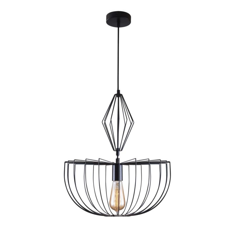 Lampa wisząca Polux Jasmina czarna wym: 138,5 x 40 x 40 cm 1xE27 x 1 szt.