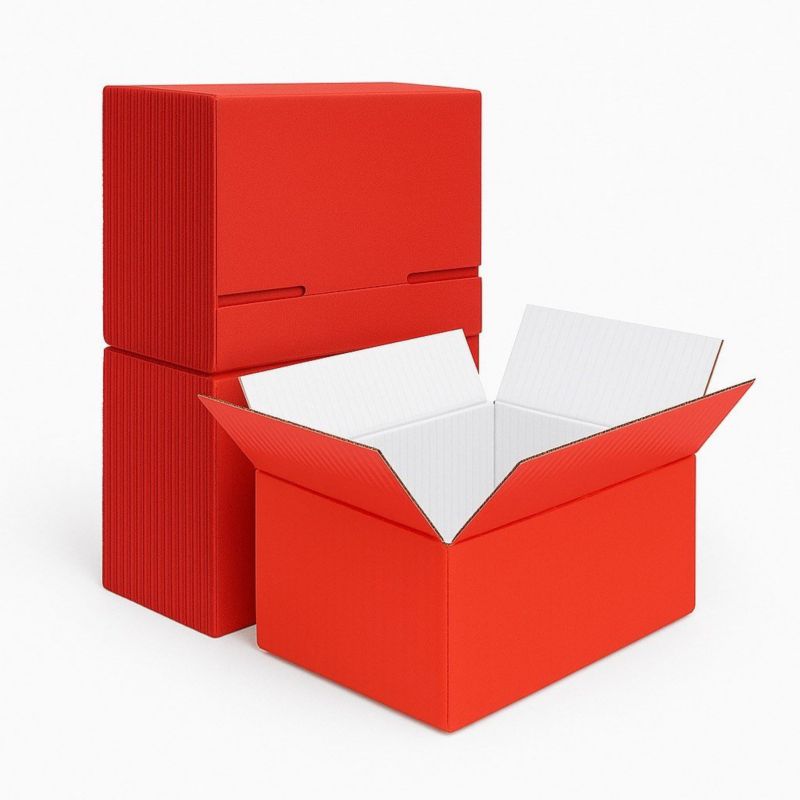 Karton Klapowy Neopak 200x120x80mm Czerwony 100 szt. - Pudełka na wysyłkę 100 szt.