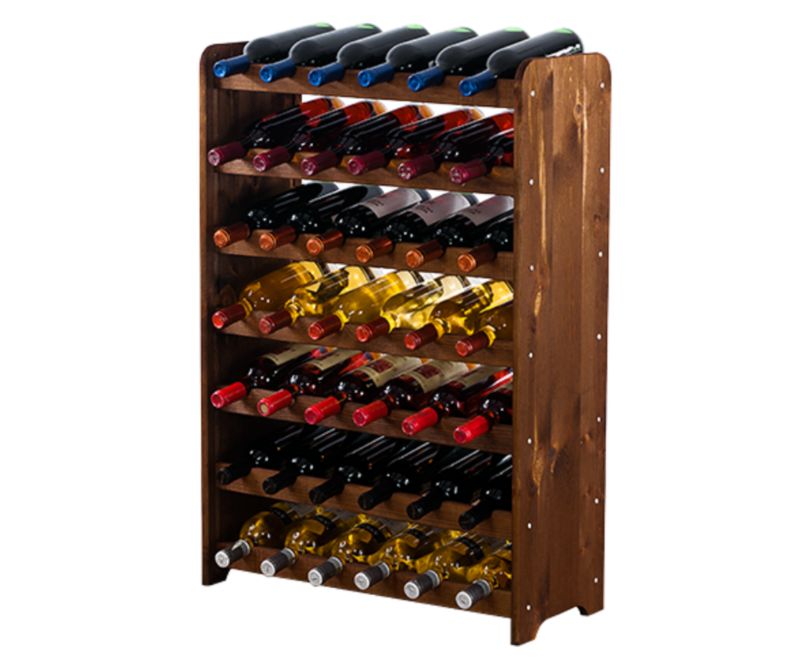 Stojak na wino MODO24 drewniany na 42 butelki brązowy 1 szt.