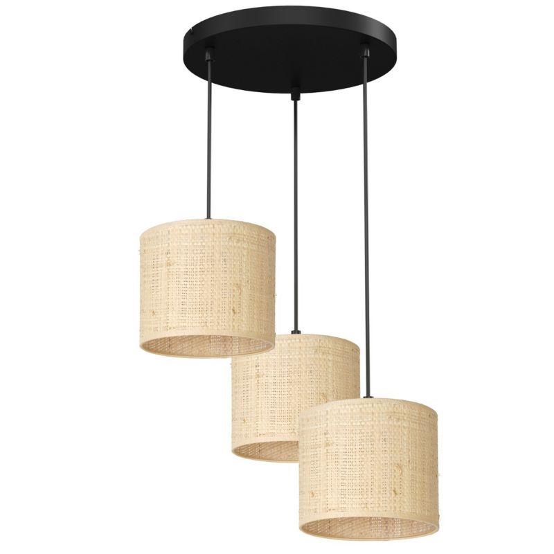 Lampa wisząca Luminex Rattan kremowo-czarny matowy wym: 110 x 45 x 45 cm 3xE27 x 15W 1 szt.