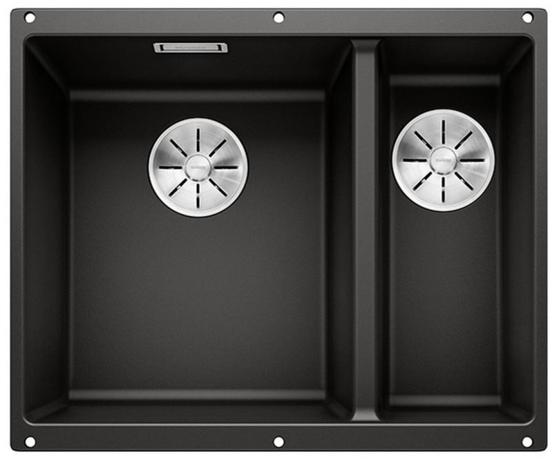 Zlewozmywak granitowy Blanco Subline 340/160-U czarny, 1,5-komorowy, Silgranit, 1 szt.