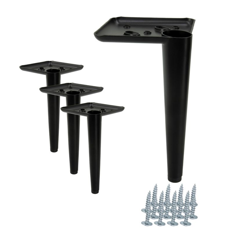 Noga meblowa B&B Szpilka czarny mat wysokość 17 cm 4 szt