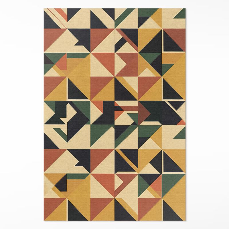 Dywan Wewnętrzny Dekoracyjny Wallfluent 100x150 cm Kolorowe trójkąty i kwadraty 1 szt.