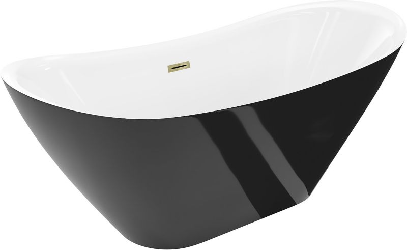 Wanna wolnostojąca Mexen Lotos biały czarny 150x75 cm 52051507775-501 szt.