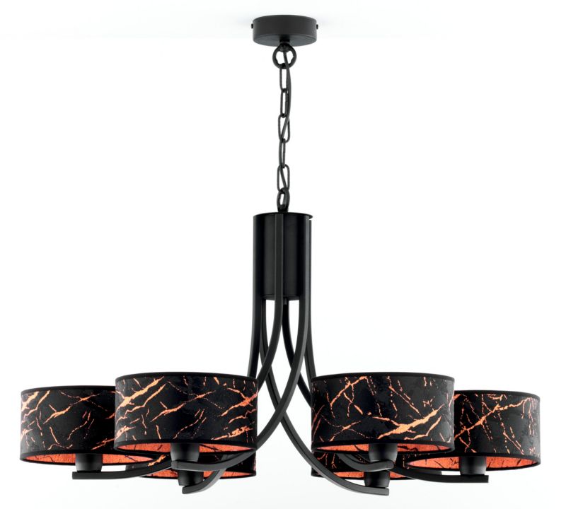 Żyrandol Jupiter ARTHUR czarno-miedziany 6xE27x20W IP20 wym:71x78x78cm - 1 szt.