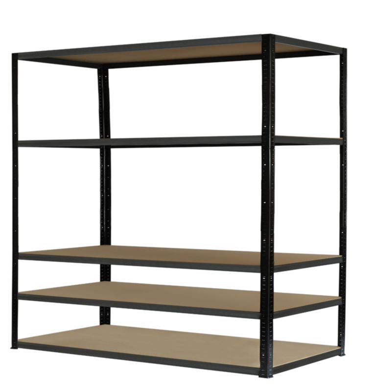 Regał metalowy MODO24 magazynowy stojak czarno-grafitowy helios 180x180x50cm 5 półek po 175 kg 1 szt.