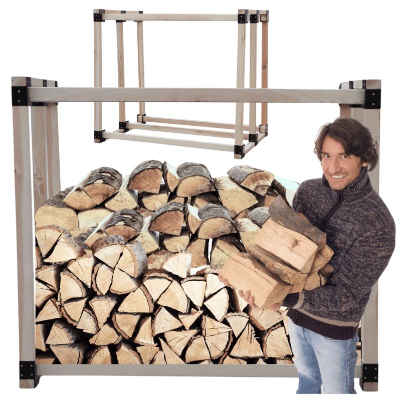 Stojak na drewno kominkowe MODO24 wiata na drzewo opałowe drewutnia 0,8 m3 1 szt.